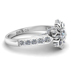 Anillo de compromiso con diseño de copos de nieve de invierno de plata 925 de diamante redondo para mujer, joyería fina a precio al por mayor, novedad - Product Image 2