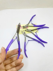 Moitié violet couleur ongles cuticules pince manucure pédicure acier inoxydable pince tondeuse élimination de la peau morte cuticule coupe-ongles - Product Image 3