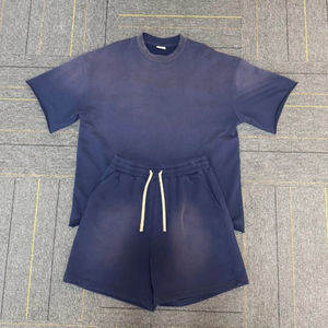 Nueva Moda de Verano, Conjuntos de Camiseta y Pantalones Cortos Personalizados al por Mayor en Todos los Colores, Tejido de Punto para Hombre - Product Image 4