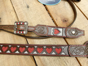 Western Genuine Leather Silver Studded Conchos Headstall Breast Collar 100% Top Quality Tack Set - Product Image 5