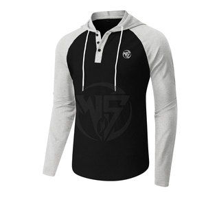 Ropa de gimnasio Color sólido Hombres Gimnasio Fitness Sudaderas con capucha Ropa de moda Slim Fit Hombres Gimnasio Fitness Sudaderas con capucha - Product Image 1