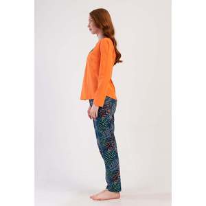 Conjunto de Pijama KADIN P.SUPREM con Cuello Redondo y Manga Larga, Diseño Ovalado - Color Salmón - Product Image 3