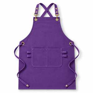 Tablier classique jaune en toile 100 % coton écologique avec taille ajustable et poche avant pour la cuisine, le jardinage et le barbecue - Product Image 6