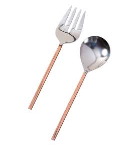 Nouveau Style de couverts à poignée carrée en acier inoxydable, or Rose mat, service de vaisselle en cuivre mat pour hôtel - Product Image 3