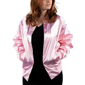 Chaqueta Universitaria Deportiva Personalizada al por Mayor para Mujer, Chaqueta Universitaria Corta de Satén para Mujer - Product Image 5