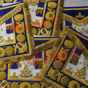 Masonic Past Grand Lodge Master Delantal de bordado completo Bordado personalizado Delantal masónico para la venta - Product Image 3