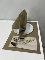 Accessoires de cuisine classiques écologiques brodés, étuis à couverts personnalisables, organisateur d'ustensiles réutilisable, décoration de table en coton