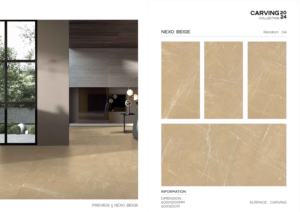 Decorative carving surface polished glazed porcelain tiles ideal for large <b>scale</b> flooring wall layouts in sophisticated interior - Product Image 2