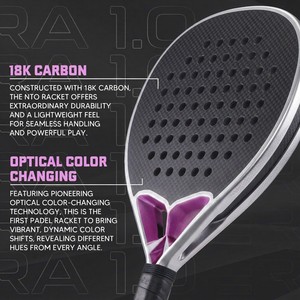 Raqueta de Pádel JAS de Fibra de Carbono 18K, Red de Poliéster, Forma de Diamante, Cambio de Color Óptico, Antivibración, Profesional JP89 OEM Personalizada - Product Image 2