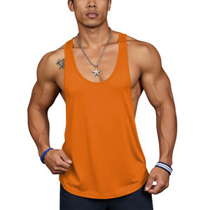 Camiseta sin mangas con músculos para hombre, Camiseta deportiva informal personalizada para gimnasio, camiseta sin mangas de algodón y poliéster, camisetas sin mangas holgadas cortadas de gran tamaño - Product Image 2