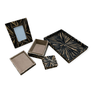 Marco de Fotos Ecológico de MDF con Incrustaciones en Negro y Dorado, Diseño de Lujo Único, a Precio de Fábrica, para Decoración del Hogar y Fiestas de Aniversario - Product Image 2