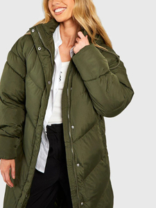 Recién llegado, Chaqueta larga acolchada para mujer, abrigo Bomber de burbujas de invierno, chaqueta informal acolchada de Color sólido para mujer - Product Image 4