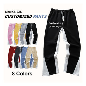 Pantalons de survêtement évasés couleur bloc rue haute personnalisé nouvelle mode pour hommes pantalon de survêtement taille moyenne avec cordon de serrage impression DTF personnalisée - Product Image 6