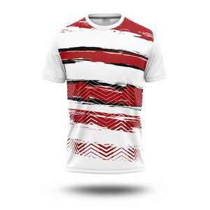 เสื้อยืดฟุตบอลผู้ชายลายทางแบบ3D เสื้อเจอร์ซีย์แขนสั้นพิมพ์ลายทางแบบเรียบง่ายฤดูร้อน - Product Image 6