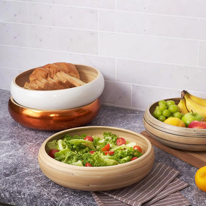 Bols en bambou filé durable bol naturel ensembles de vaisselle pour la maison hôtel restaurant salle à manger décoration - Product Image 6