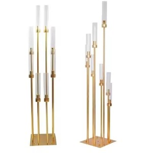 Candelabros de mesa con soporte de velas de múltiples brazos de alta calidad para decoración de boda diseño clásico hecho a mano - Product Image 4