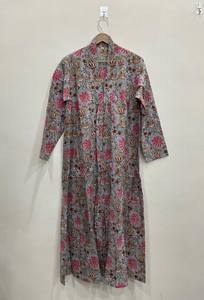 Indian Hand Block Print Cotton Maxi Dress Lightweight <b>Dressing</b> <b>Gown</b> - Product Image 4