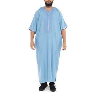 Nuevos hombres bordados islámicos Thobes Jubbah fabricante de ropa de estilo marroquí personalizado 2025 Daffah Thobe de alta calidad para hombres - Product Image 1