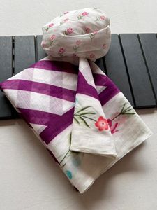 ชุดส่าหรีลายดอกไม้ผ้าลินินพิมพ์ลายดอกโลเฮอริยาพร้อมสำหรับงานแต่งงาน - Product Image 4