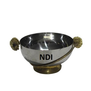 Cuenco para servir frutas de diseño martillado, gran capacidad, mezcla de ensaladas, cuenco de frutas profundas de Metal de latón - Product Image 1