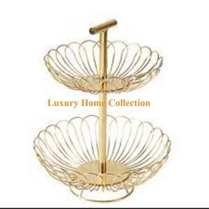 Seau et panier de rangement en métal Durable de conception géométrique de fantaisie aspect attrayant enduit de poudre de couleur noire avec Base en bois - Product Image 5