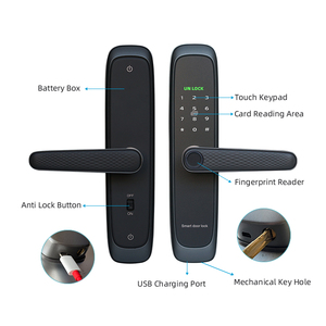 Cerradura Inteligente para Puerta con Huella Dactilar <span class=keywords><strong>Navicat</strong></span> Security, Manija Biométrica con Contraseña, Tuya TTlock, Wifi - Product Image 1