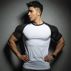 Nueva Camiseta Deportiva de Verano para Correr, Tops de Entrenamiento de Gimnasio, Elástica, de Secado Rápido, Color Puro, Manga Corta, Ropa Deportiva para Hombre - Product Image 1