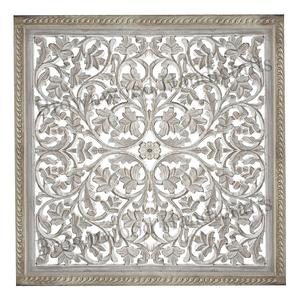 Exportador indio de confianza de color gris antiguo, panel decorativo de pared de MDF tallado a mano de forma cuadrada para una elegancia atemporal - Product Image 6