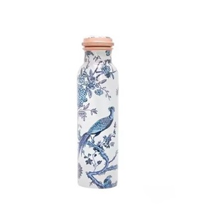 Nueva botella de cobre impresa Cobre sólido Botellas para beber saludables de alta calidad en textura de mármol Acabado - Product Image 4