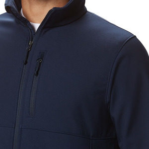 Wholesale Breathable Waterproof Warm Wear <b>Men</b> Adjustable Hem Navy Softshell <b>Jacket</b> OEM Outdoor <b>Jacket</b> Customized Color and logo - Product Image 3