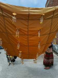 Chadar de Terciopelo para Bodas Indias/Pakistaníes/Punjabis, Kaleera, Toldo, Phoolo Ki Chadar, Entrada de la Novia y el Novio, Entrada al Patio de la Novia - Product Image 2