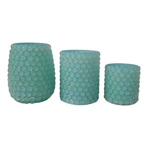Candelabros vacíos de lujo de Color turquesa de tamaño personalizado, linternas y tarros con mosaico de cuentas de burbujas de vidrio para decoración del hogar - Product Image 2