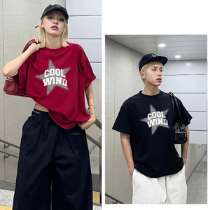 ODM OEM Adolescents Unisexe Oversize Boxy T-Shirt à manches courtes Tissu gaufré Respirant Plus Size Impression personnalisée Brodée - Product Image 3