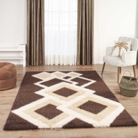 Superbe tapis persan en polyester shaggy, microfibre, fabriqué à la machine, avec lurex, de fabrication turque, de qualité supérieure, adapté aux animaux domestiques, design moderne, pour usage domestique