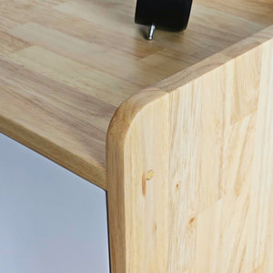 ตู้โชว์กระจกบานเปิดไม้ยางพารา 140x40x95 ซม. ลายไม้ ไม้จริง KTB68123 - Product Image 5