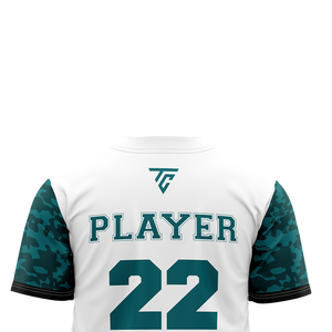 Conjunto personalizado de camiseta de béisbol Teamwear bordado e impreso, tela de malla y diseño frontal de sarga con botón - Product Image 5