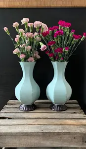 แจกันดอกไม้เงางามสำหรับตกแต่งโต๊ะงานแต่งงานแจกันโลหะแบบทันสมัยประดับบ้าน - Product Image 2