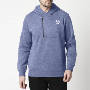 OEM Custom Heavyweight 100% Cotton Men's Oversized Half Zipper <b>Hoodie</b> <b>Plain</b> Pullover XS Size Winter Fleece Custom Print Pattern - Product Image 1