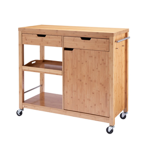 Solid Wood Kitchen <b>Island</b> Multi-Functional 2-Drawer Rolling Kitchen <b>Island</b> Foldable <b>Dining</b> <b>Table</b> Set Wood Storage Cabinet - Product Image 2