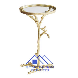 Metal para el hogar hoteles y restaurantes Mesa auxiliar con acabado dorado - Product Image 2