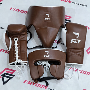 Ensembles de boxe et d'entraînement personnalisés marron et blanc, les plus vendus en 2026, pour l'entraînement professionnel des arts martiaux – Kit de boxe - Product Image 1