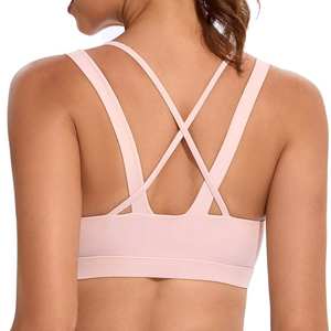 Sujetador deportivo personalizado con estampado de sublimación de Yoga Fitness de apoyo completo Sujetador deportivo de material de poliéster Spandex para mujer OEM - Product Image 3