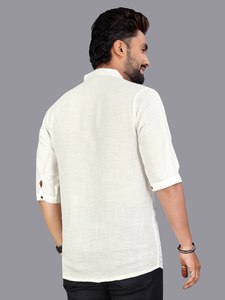 เสื้อเชิ้ตแขนสั้นสีขาวแบบพับได้ 3/4 สำหรับผู้ชายหรือเด็กผู้ชาย เหมาะสำหรับงานปาร์ตี้ในสำนักงานหรือใส่ทำงานในวันสบายๆ ราคาขายส่งจาก SIE - Product Image 4