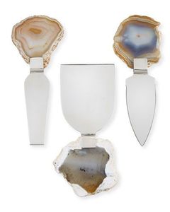 Handmade Steel Cheese & Butter Spreader Set Stainless Steel <b>Blades</b> with Agate Handle for Hotels & Restaurant Kitchen - Product Image 1