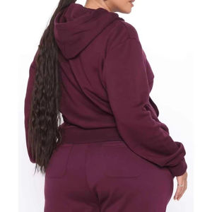 Ensemble de survêtement à capuche de haute qualité pour femmes nouveau style personnalisé en gros manches complètes pour la course à pied sport cordon de serrage solide - Product Image 2