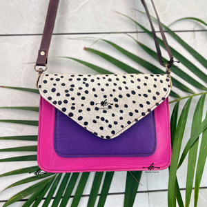 Sac à bandoulière en cuir recyclé Offre Spéciale sac en cuir à motif occidental imprimé animal coloré sac multicolore pour les femmes multi-usages - Product Image 1