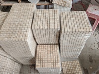 Mosaïque de carreaux de marbre travertin beige poli pour sol de villa, mur, piscine, décoration intérieure contemporaine