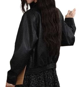 แจ็กเก็ตหนังมีซิปสำหรับผู้หญิงแจ็กเก็ตแฟชั่นลำลองสีตามสั่ง - Product Image 4