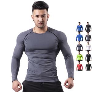 OEM Vente en gros T-shirt de compression de performance à manches longues pour hommes Séchage rapide Élastique Gym Entraînement Rash Guard - Product Image 6
