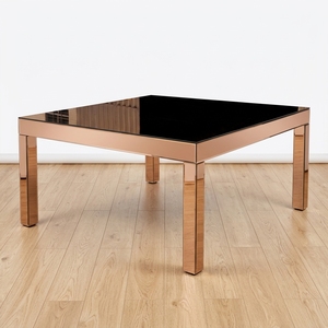 Mesa de Comedor Cuadrada Plegable de Madera Maciza con Espejo de Vidrio para 8-12 Personas, para Eventos de Hotel, Bodas, Talleres, <span class=keywords><strong>Alquiler</strong></span>, Color Oro Rosa - Product Image 6